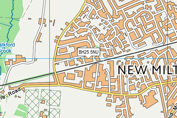 BH25 5NU map - OS VectorMap District (Ordnance Survey)