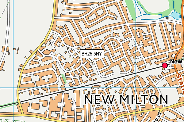 BH25 5NY map - OS VectorMap District (Ordnance Survey)