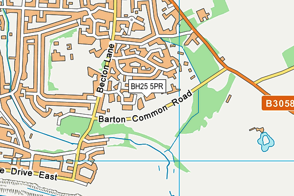 BH25 5PR map - OS VectorMap District (Ordnance Survey)
