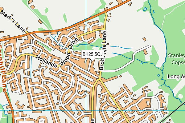 BH25 5QJ map - OS VectorMap District (Ordnance Survey)