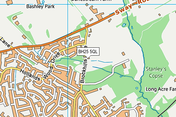 BH25 5QL map - OS VectorMap District (Ordnance Survey)