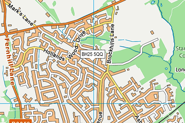 BH25 5QQ map - OS VectorMap District (Ordnance Survey)
