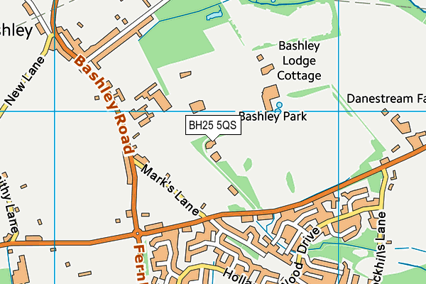 BH25 5QS map - OS VectorMap District (Ordnance Survey)