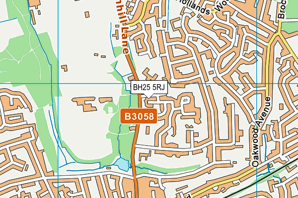 BH25 5RJ map - OS VectorMap District (Ordnance Survey)