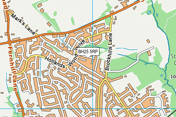 BH25 5RP map - OS VectorMap District (Ordnance Survey)
