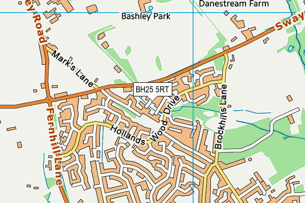 BH25 5RT map - OS VectorMap District (Ordnance Survey)