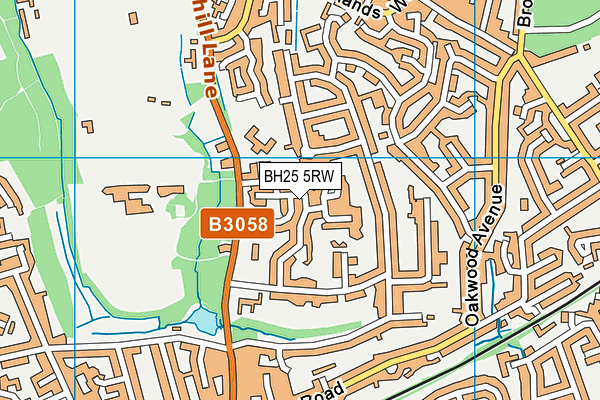 BH25 5RW map - OS VectorMap District (Ordnance Survey)