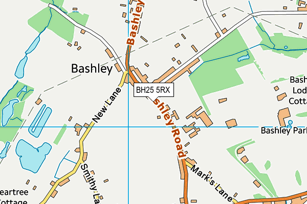 BH25 5RX map - OS VectorMap District (Ordnance Survey)