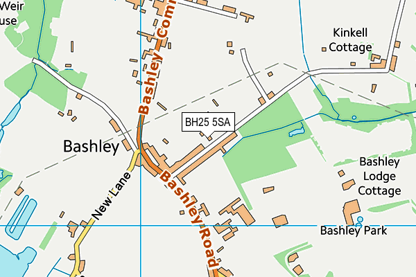 BH25 5SA map - OS VectorMap District (Ordnance Survey)