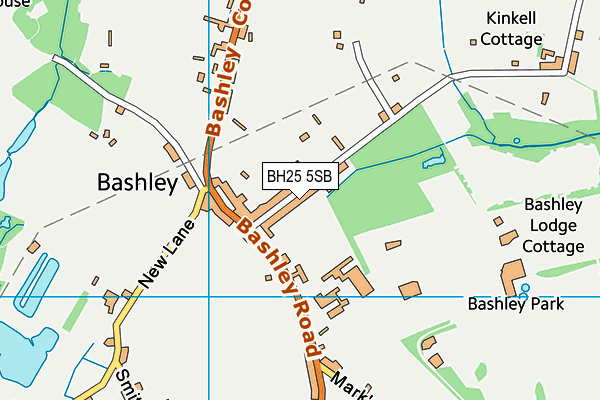 BH25 5SB map - OS VectorMap District (Ordnance Survey)