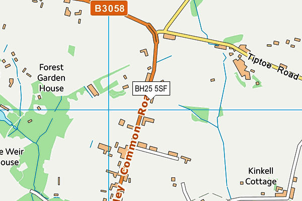 BH25 5SF map - OS VectorMap District (Ordnance Survey)