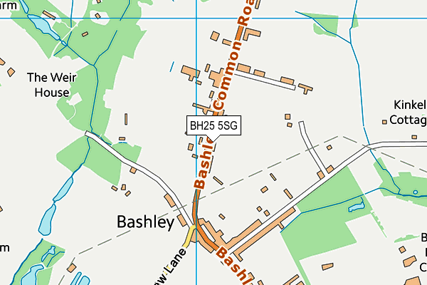BH25 5SG map - OS VectorMap District (Ordnance Survey)