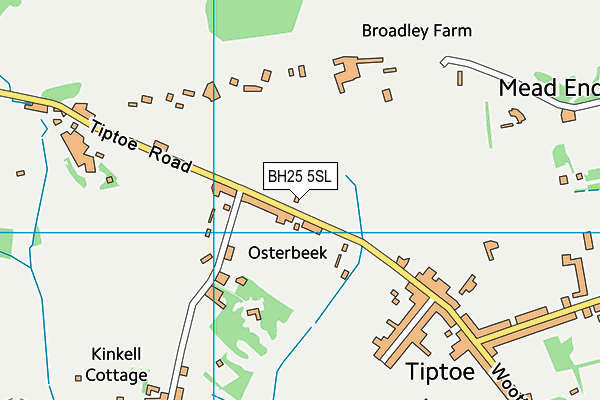 BH25 5SL map - OS VectorMap District (Ordnance Survey)