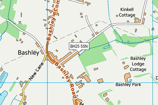 BH25 5SN map - OS VectorMap District (Ordnance Survey)