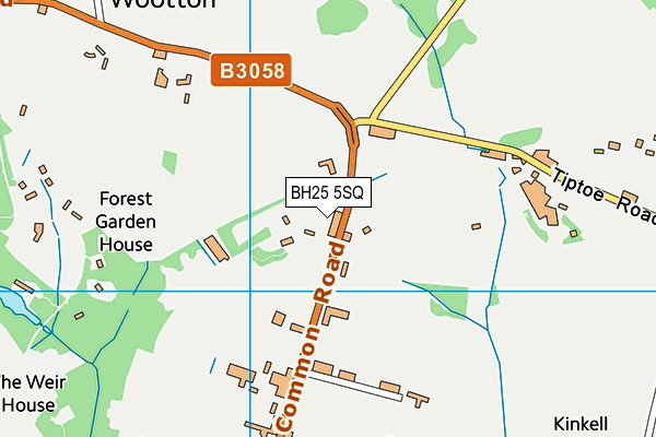 BH25 5SQ map - OS VectorMap District (Ordnance Survey)