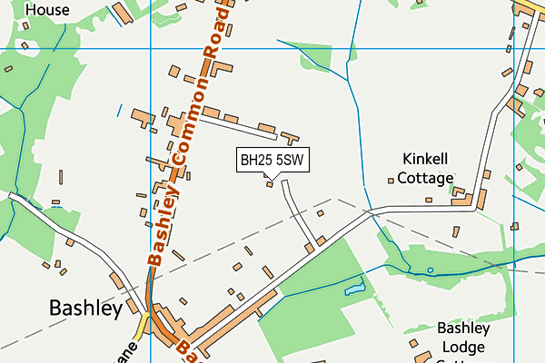 BH25 5SW map - OS VectorMap District (Ordnance Survey)