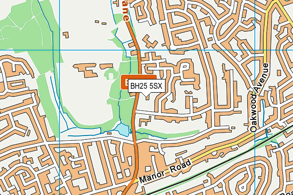 BH25 5SX map - OS VectorMap District (Ordnance Survey)