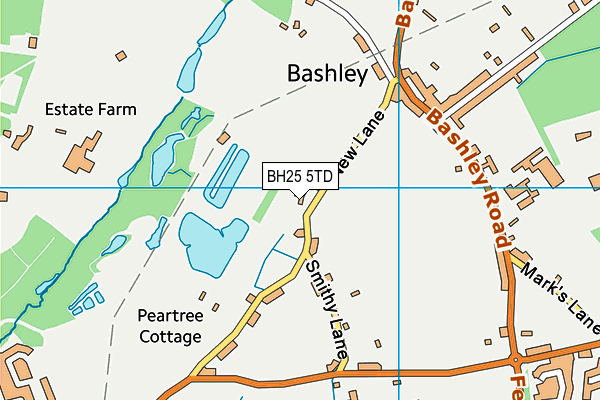 BH25 5TD map - OS VectorMap District (Ordnance Survey)
