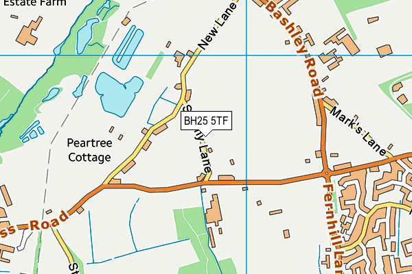 BH25 5TF map - OS VectorMap District (Ordnance Survey)