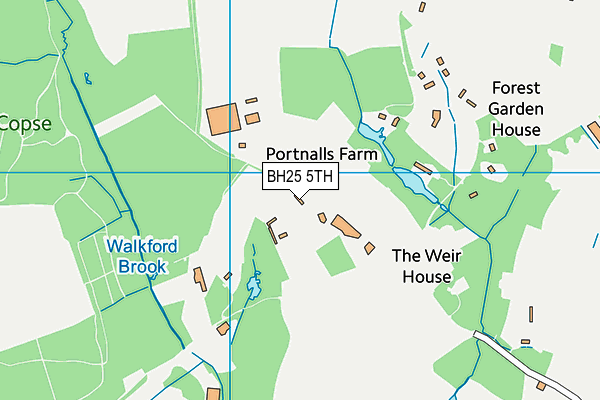 BH25 5TH map - OS VectorMap District (Ordnance Survey)