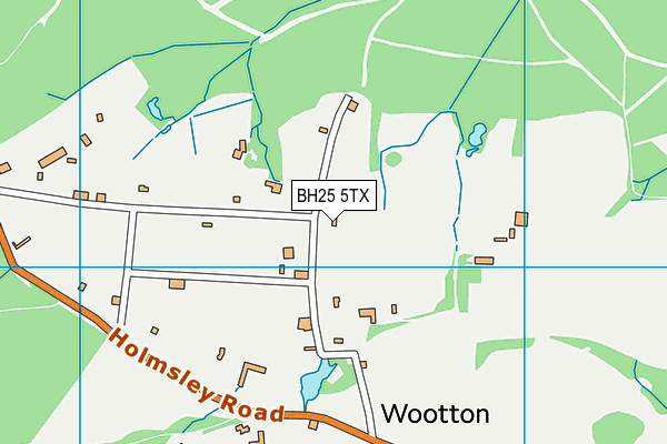 BH25 5TX map - OS VectorMap District (Ordnance Survey)