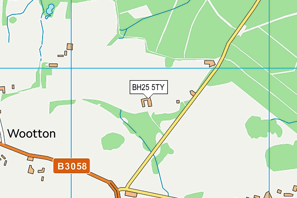 BH25 5TY map - OS VectorMap District (Ordnance Survey)