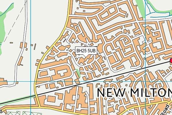 BH25 5UB map - OS VectorMap District (Ordnance Survey)