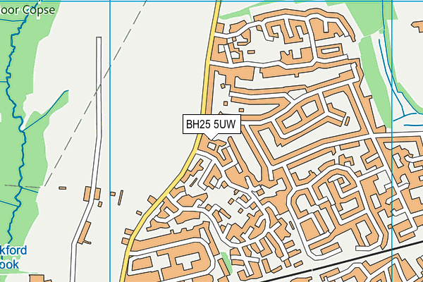 BH25 5UW map - OS VectorMap District (Ordnance Survey)