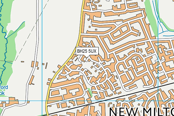 BH25 5UX map - OS VectorMap District (Ordnance Survey)