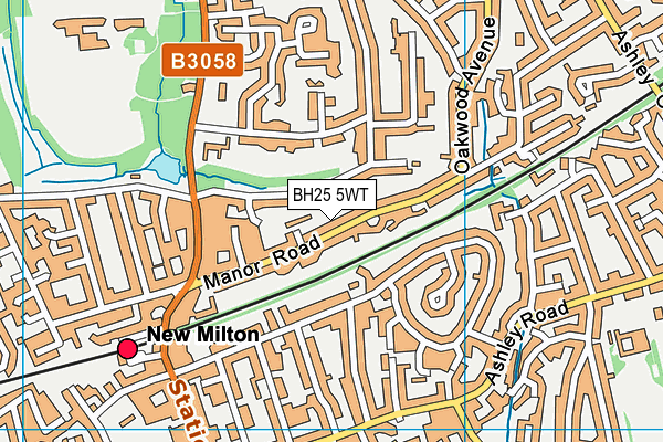 BH25 5WT map - OS VectorMap District (Ordnance Survey)