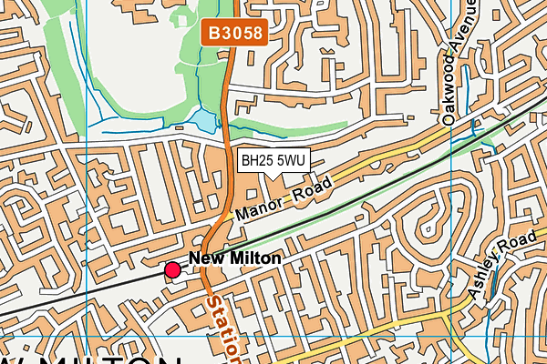 BH25 5WU map - OS VectorMap District (Ordnance Survey)