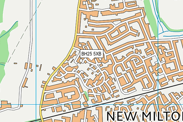 BH25 5XB map - OS VectorMap District (Ordnance Survey)