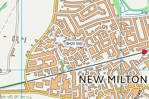 BH25 5XD map - OS VectorMap District (Ordnance Survey)
