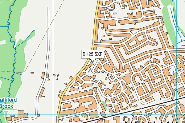 BH25 5XF map - OS VectorMap District (Ordnance Survey)