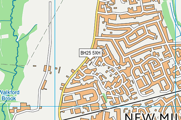 BH25 5XH map - OS VectorMap District (Ordnance Survey)