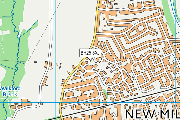 BH25 5XJ map - OS VectorMap District (Ordnance Survey)