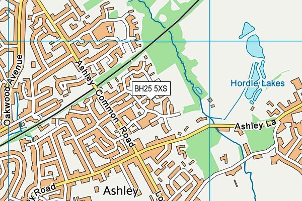 BH25 5XS map - OS VectorMap District (Ordnance Survey)