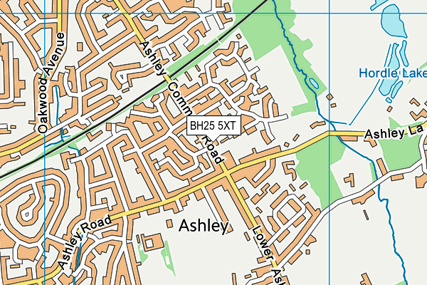 BH25 5XT map - OS VectorMap District (Ordnance Survey)