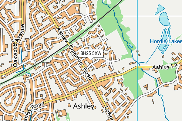 BH25 5XW map - OS VectorMap District (Ordnance Survey)