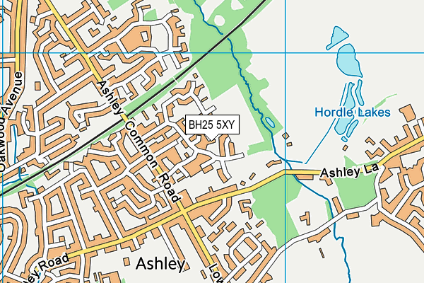 BH25 5XY map - OS VectorMap District (Ordnance Survey)