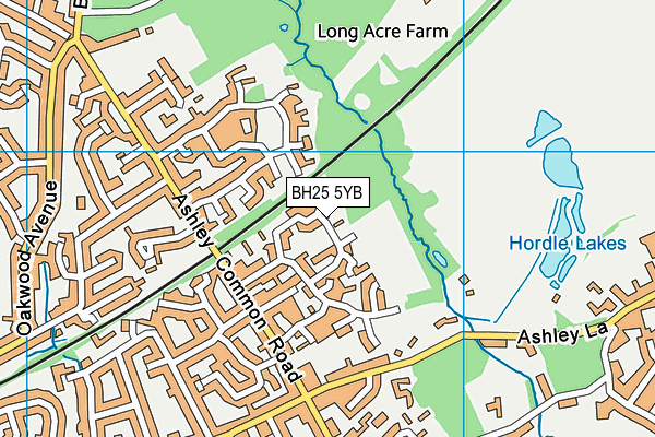 BH25 5YB map - OS VectorMap District (Ordnance Survey)