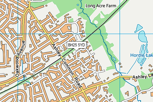 BH25 5YD map - OS VectorMap District (Ordnance Survey)