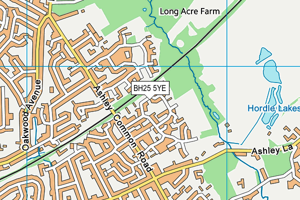 BH25 5YE map - OS VectorMap District (Ordnance Survey)