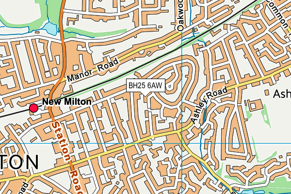BH25 6AW map - OS VectorMap District (Ordnance Survey)