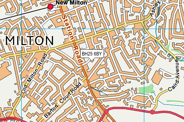 BH25 6BY map - OS VectorMap District (Ordnance Survey)
