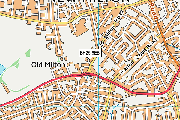 BH25 6EB map - OS VectorMap District (Ordnance Survey)