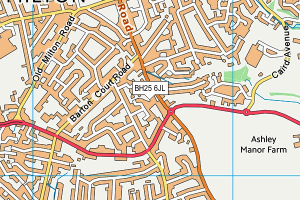 BH25 6JL map - OS VectorMap District (Ordnance Survey)