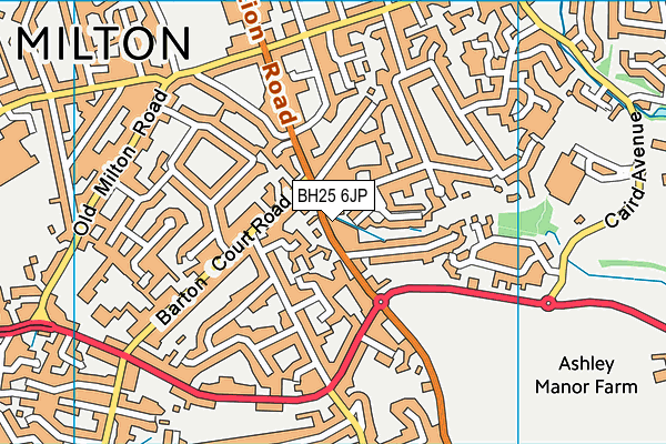 BH25 6JP map - OS VectorMap District (Ordnance Survey)