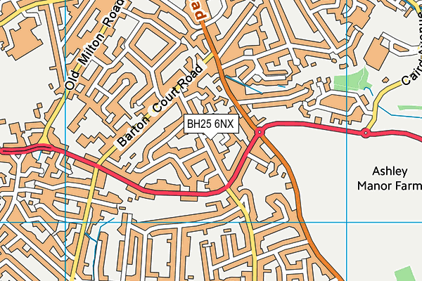 BH25 6NX map - OS VectorMap District (Ordnance Survey)