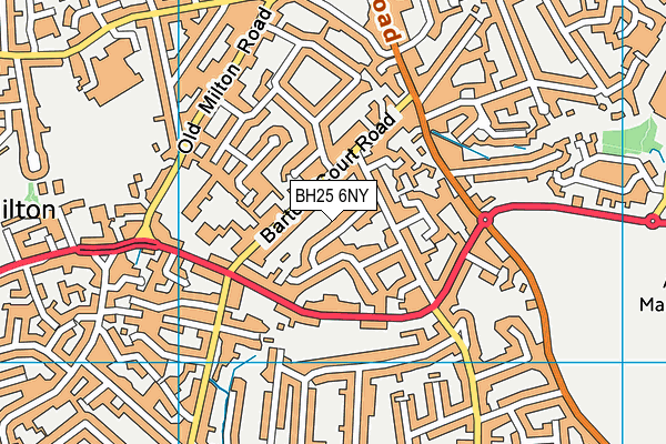 BH25 6NY map - OS VectorMap District (Ordnance Survey)